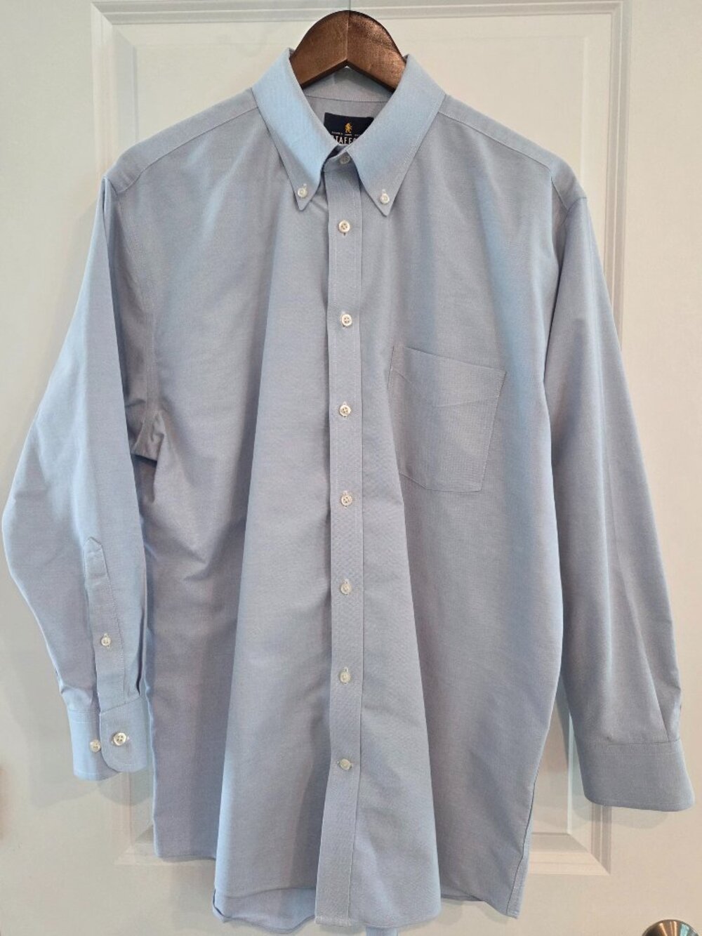 Stafford light blue long sleeve, button down, button collar Oxford dress shirt